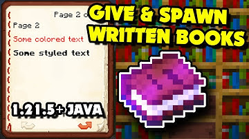 How to Give & Spawn WRITTEN BOOKS With Commands in Minecraft 1.21.5+ Java?! [Full Guide]