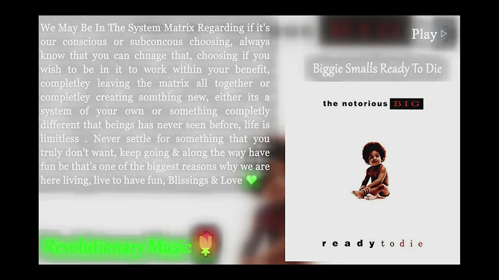 {72960Hz Sample & Stereo} The Notorious B.I.G. - Things Done Changed {True 285Hz With 432Hz Video Pi