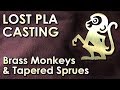 Lost PLA Casting Brass Monkeys, Tapered Sprues &amp; Casting Tree from 3D print to Brass Casting VOGMAN