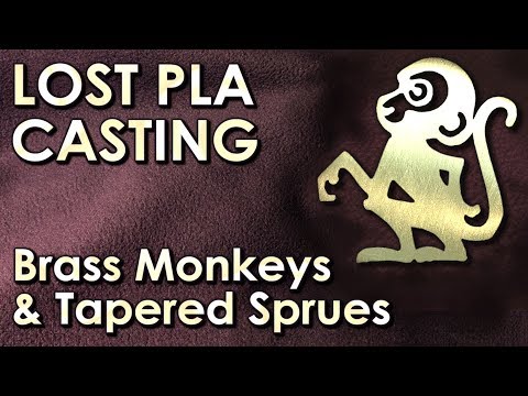 lost-pla-casting-brass-monkeys,-tapered-sprues-&-casting-tree---from-3d-print-to-brass-casting-#pla5