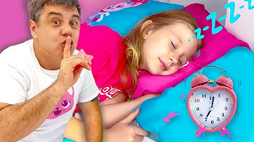 Nastya and dad are learning responsibility so as not to be late for school. Story for kids.
