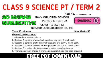 CBSE Class 9 Science Term 2 Sample Question Paper With PDF #trending #shorts