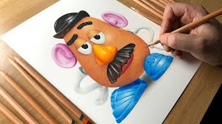 Mr. Potato Head Drawing Toy Story Art In Colored Pencils Full Time-Lapse