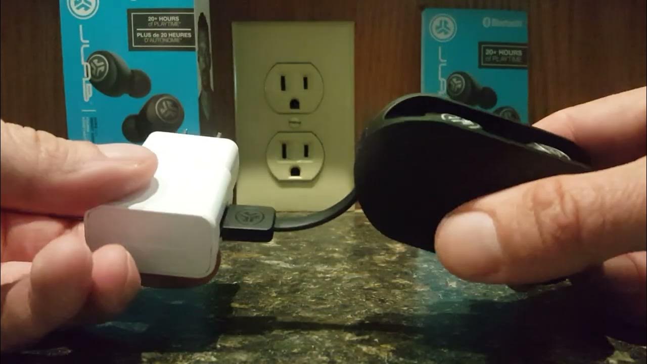 How to charge Jlab go air wireless headphones through usb charger YouTube
