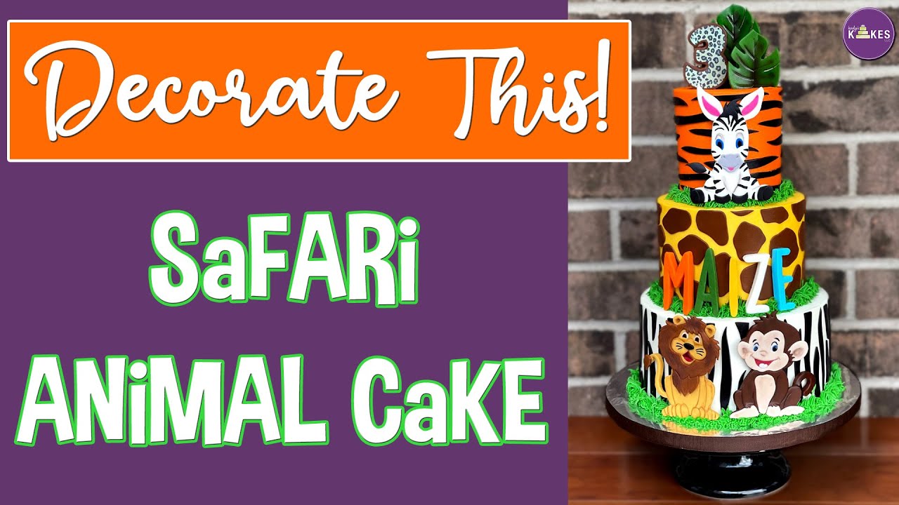 Watch Me Decorate This Safari Animals Cake YouTube Maxresdefault