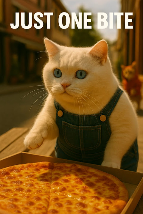 Just One Bite: The Pizza Disaster 🍕😹 #ChubbyCat #FunnyCats #PizzaCat