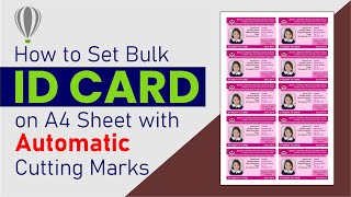 How to set ID Card with automatic cutting marks on A4 sheet for Print in CorelDraw | Simplified Tuts
