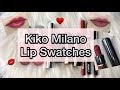 KIKO MILANO Favorite Lip Products Swatches - lipsticks, lipglosses, lip liners