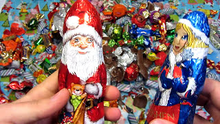 A Lot Of Christmas Candy! Новогодние Подарки Конфеты!