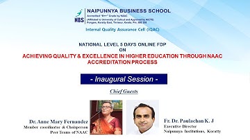 NAAC FDP INAUGURAL SESSION – NBS NATIONAL LEVEL 5 DAYS ONLINE FDP JANUARY 2022
