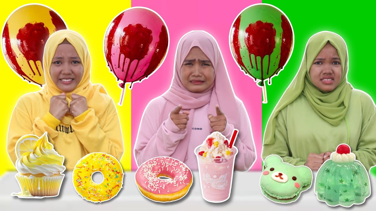 PILIH BALON BERD4R4H SESUAI MAKANAN 1 WARNA | CHIKAKU FAMILY