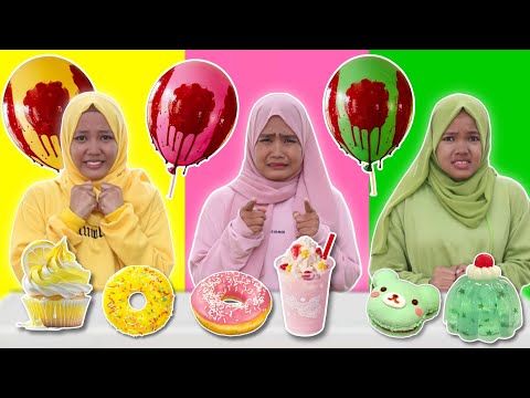 PILIH BALON BERD4R4H SESUAI MAKANAN 1 WARNA | CHIKAKU FAMILY