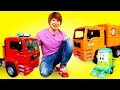 Шоу Hey, toys! Машины Bruder наводят порядок. Истории про игрушки для детей.