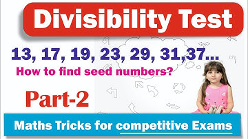 Divisibility rules for prime numbers 13 17 19 31 37 41। Maths for competitive exams।  Reasoning।