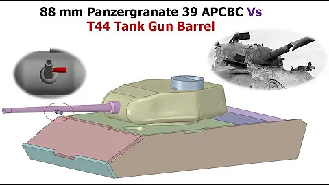TIGER I Vs T44 Tank Gun Barrel #Armor Piercing Shell