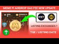 MemeFi Gas Fee Update || MemeFi New Update || MemeFi Wallet Connect Update || MemeFi Listing Update