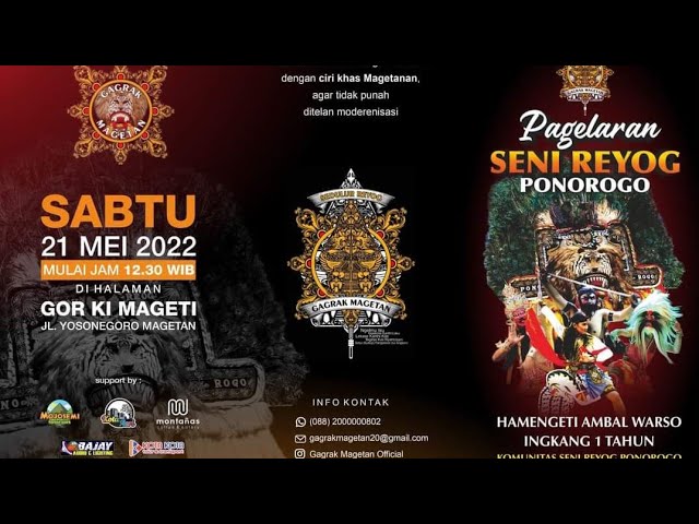 pagelaran seni reog Ponorogo GAGRAK MAGETAN (terbaru 21 Mei 2022 full sereg Magetan nan) class=