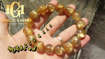 Vòng thạch anh tóc vàng bã mía ánh titan rực rỡ lung linh size 16ly siêu VIP