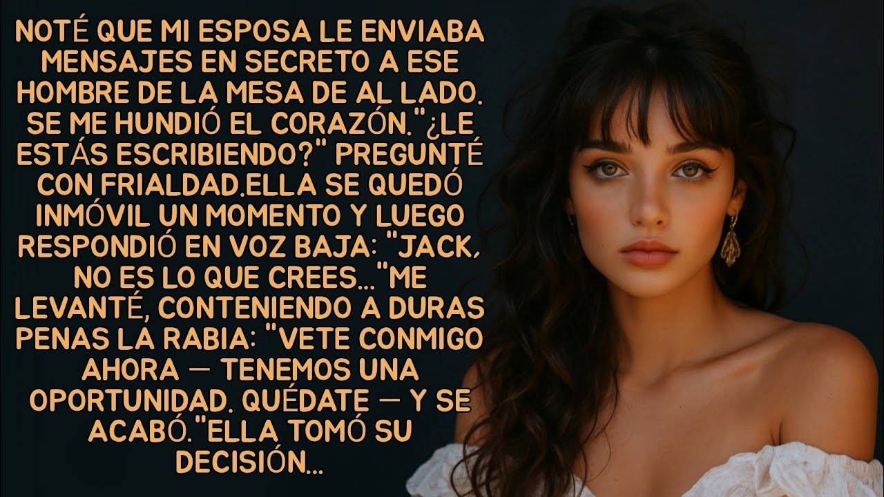 Noté que mi esposa le enviaba mensajes en secreto a ese hombre de la mesa de al lado...