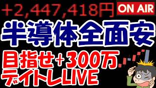 【累計244万勝ち】半導体株全面安の地獄相場・・・キオクシア、ディスコなどが大幅安！【6/8　後場デイトレード放送】
