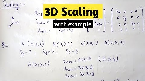 3D Scaling in computer graphics in hindi | Lec-33