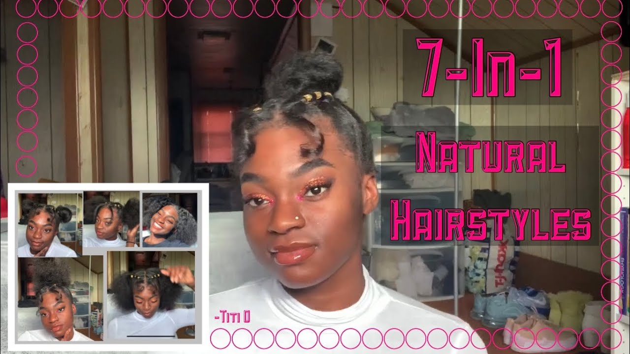 7 in 1 Natural Hairstyle on Blow-dried Hair - YouTube