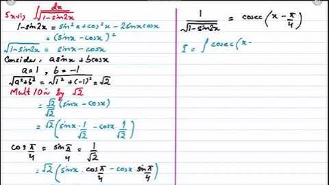 XII Math Chapter 6 Integration Ex 6.3 Sin Cos under Radical by Sir Ahsan Abdullah Patel - Part 2