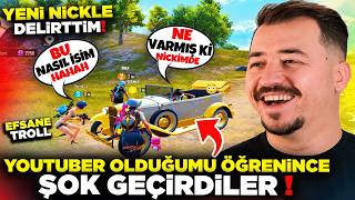 YENİ NİCKİMLE TAKIMA GİRDİM! YOUTUBER OLDUĞUMU ÖĞRENİNCE ŞOK OLDULAR 😂 PUBG MOBİLE