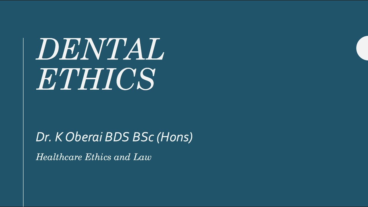 Dental Ethics inar YouTube