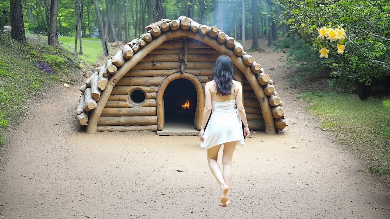 Primitive Hobbit Refuge: Build Sturdy Awning, Wooden Door & Cozy Bed – Part 1