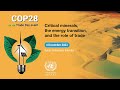 Trade Day event at COP28: Critical minerals, the energy transition, and the role of trade