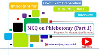 Important MCQ on Phlebotomy (Part 1) ll Blood Collection ll Pathogenesis ll Manoranjan Barman