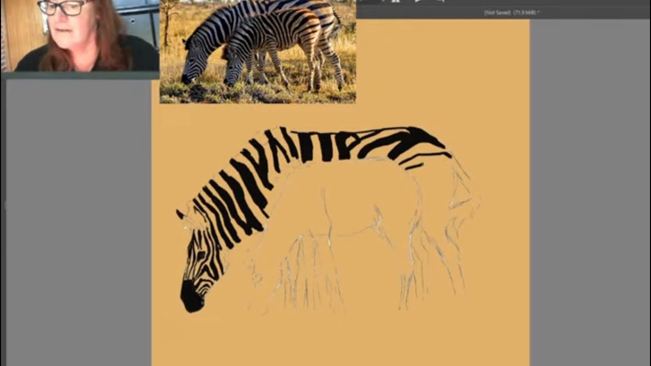 Part 1 , digital art, lets draw a zebra and foal - YouTube