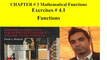 Business Math BB|MBA Ex # 4.1 Qs 1-40 Function Domain & Range Frank S Budnick 4th