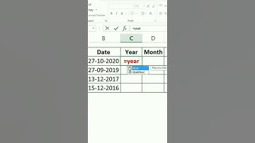 Ms Excel Tricks 😍🔥| Date Function Year Month And Day 🔥| #excelfunction #shorts #msexcel#datefunction