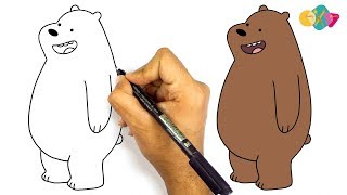 رسم شهاب الدب || من كارتون الدببة الثلاثة | كيف ترسم الدب شهاب خطوة بخطوة للمبتدئين