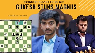 Gukesh stuns the World Champion Magnus , and writes history!