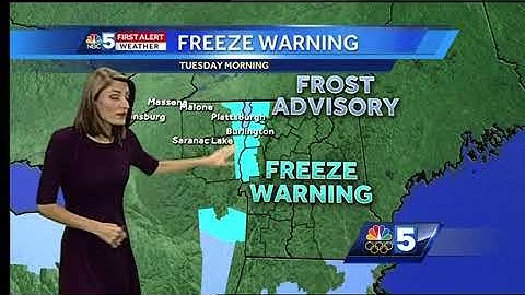 Video: Freeze Warning tonight for the Champlain Valley 10/16/17