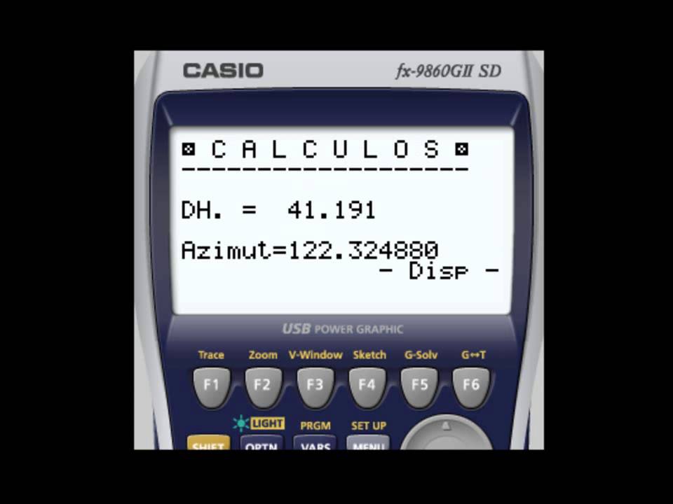 CASIO 9860G SD PROGRAMA AZIMUT Y DISTANCIA - GRADOS CENTESIMALES