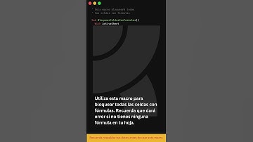 Bloquea todas tus celdas con fórmulas de #Excel con esta #macro