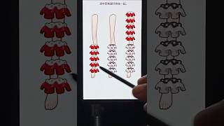Select the same color leg rings and arrange them together.