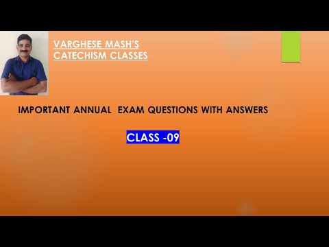 Catechism Class 9 Annual Exam Questions - Part 1