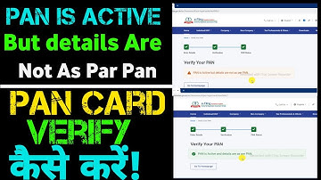 pan is active but details are not as per pan | pan card verify kaise kare