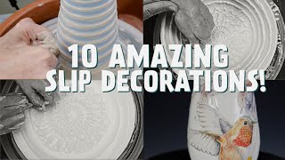10 Ways To Decorate With Slip! TIPS TO ENHANCE YOUR POTTERY!