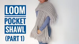 How to Loom Knit a Pocket Shawl - PART 1 (DIY Tutorial) screenshot 5