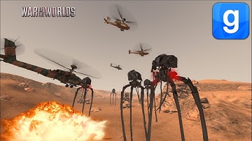 WAR OF THE WORLDS TRIPODS VS ATTACK HELECOPTERS NPC BATTLE GARRY