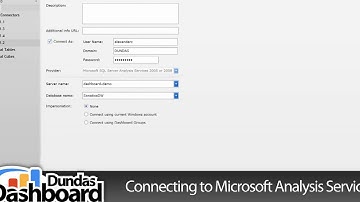 2.1.2 Connect to Microsoft SQL Server Analysis Services - Dundas Dashboard Tutorials Series 2