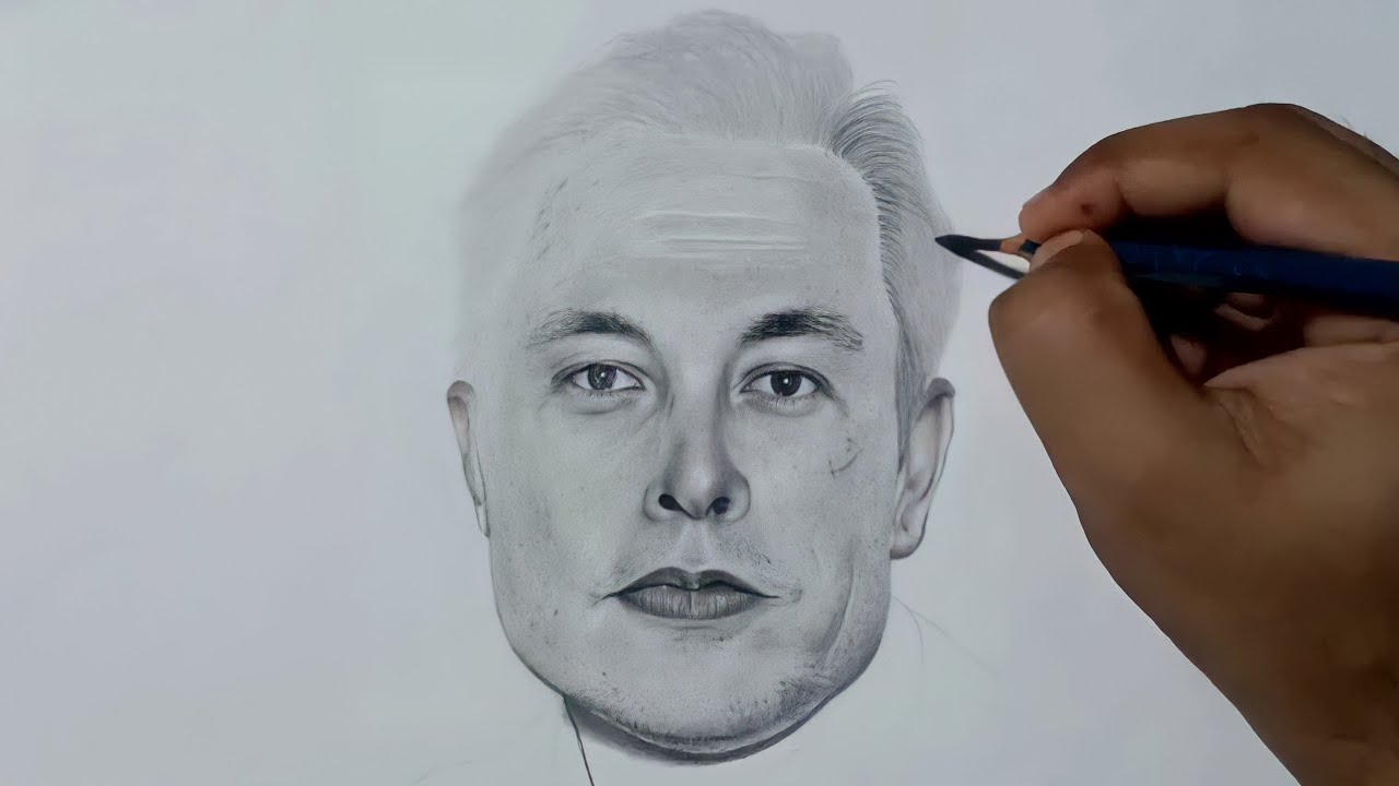 Elon Musk portrait pen line sketch by ariecool tanpainfo  Dijital  boyama Çizimler Karakalem çizimler
