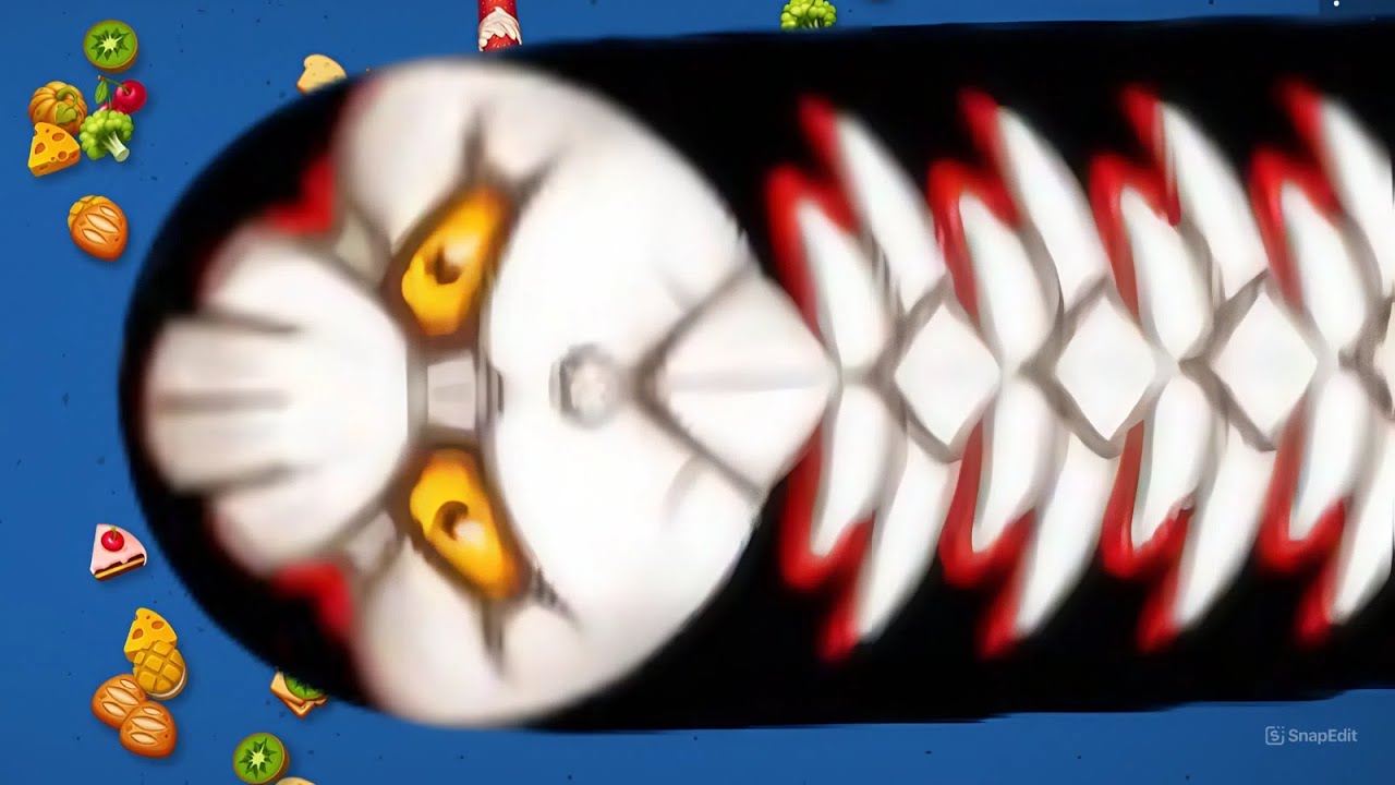 WormsZone io 🐍 GIANT Worm Top 1 Server  Insane Food Feast Gameplay