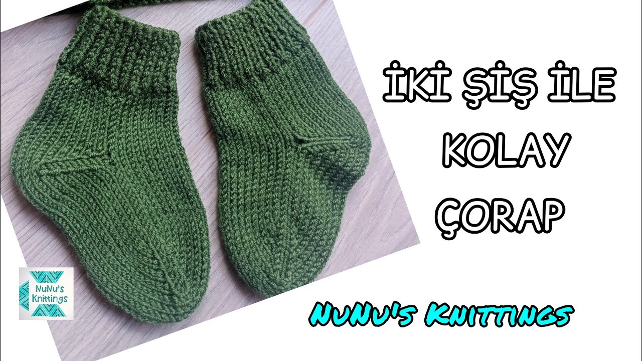 İKİ ŞİŞ KOLAY ÇORAP #örgüçorap #knitsocks